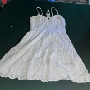 White rouched back dress